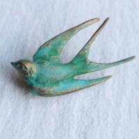 Zinc Alloy Jewelry Brooch, swallow, plated, for woman 
