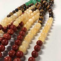 Perles de pierre gemme mixte, Rond, poli, DIY, couleurs mélangées, 8mm Environ 15 pouce, Vendu par brin