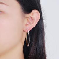 Zinc Alloy Hoop Earring, with Rhinestone, fashion jewelry 