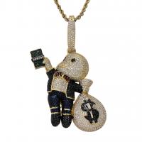 Men Necklace, Brass, with Cubic Zirconia, Cartoon, plated, fashion jewelry & for man & with cubic zirconia 600*83*46mm 