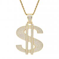 Men Necklace, Brass, with Cubic Zirconia, Money, plated, fashion jewelry & for man & with cubic zirconia 600*3*90*59mm 