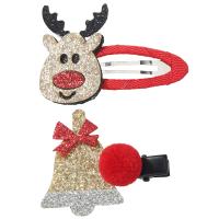 Weihnachts-Haar-Clip, Baumwollsamt, Geweihe, handgemacht, für Frau, 55x40mm, verkauft von Paar