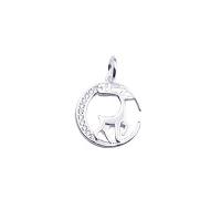 Sterling Silver Pendants, 925 Sterling Silver, Deer, plated, DIY & with rhinestone Approx 3.5mm 
