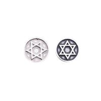 925 Sterling Silver Decorative Buckle, Hexagram, plated, DIY 9mm Approx 1.5mm 