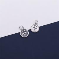 Sterling Silver Pendants, 925 Sterling Silver, Flat Round, plated, DIY Approx 4mm 