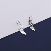 Sterling Silver Pendants, 925 Sterling Silver, Angel Wing, plated, DIY Approx 4mm 
