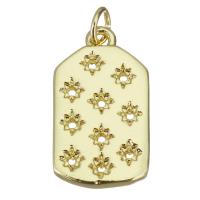Cubic Zirconia Micro Pave Brass Pendant, gold color plated, hollow 0.5mm Approx 2.5mm 