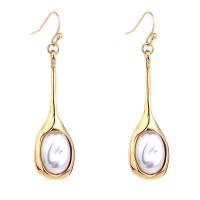 Zinc Alloy Drop Earring, with Freshwater Pearl, for woman, white 
