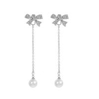 Zinc Alloy Rhinestone Drop Earring, with Rhinestone, fashion jewelry, silver color 