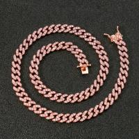 Cubic Zircon Micro Pave Brass Necklace, with Cubic Zirconia, Donut, plated, fashion jewelry & with cubic zirconia, rose gold color 