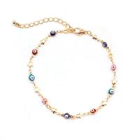 Zinc Alloy Anklet, Evil Eye, plated, fashion jewelry & for woman 210+50mm 