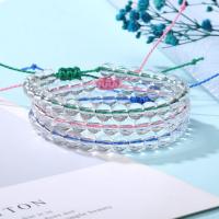 Glass Jewelry Beads Bracelets, with Wax Cord, Round, DIY 6mm 
