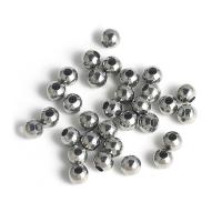 Brass Jewelry Beads, Round, plated, DIY, platinum color, 6mm Approx 2.5mm 