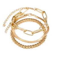 Fashion Zinc Alloy Bracelets, plated, fashion jewelry & Unisex, gold 