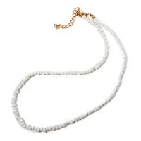Glass Seed Beads Necklace, Seedbead, fashion jewelry & for woman, white 
