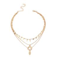 Multi слой ожерелье, Латунь, с цинковый сплав, плакирован золотом, Женский & многонитевая, 30cm,33cm,35cm,1.5cm, продается Strand