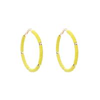 Polymer Clay Hoop Earring, with Zinc Alloy, plated, for woman 64mm 