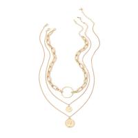 Multi слой ожерелье, цинковый сплав, с 2.36 inch наполнитель цепи, плакирован золотом, Женский & многонитевая, 37m,40cm,50cm,2.5cm,1.3cm,2cm, продается Strand