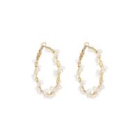 Zinc Alloy Hoop Earring, with Crystal, plated, for woman 45mm 