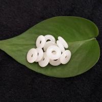 Jade Pendants, Hetian Jade, Donut, half handmade, DIY, white, 12*4mm 
