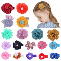 Children Hair Clip, Cloth, with Plastic & for woman & with rhinestone 83mm,53mm,55mm,73mm,48mm,33mm,38mm 