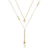 Multi слой ожерелье, цинковый сплав, плакирован золотом, многослойный & Женский, продается Strand