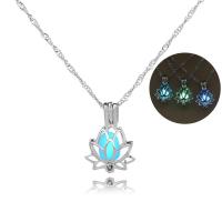 Подсвеченные Ожерелье, Латунь, плакирован серебром, Женский & блестящий в ночи, Много цветов для выбора длина:17.7 дюймовый, продается Strand