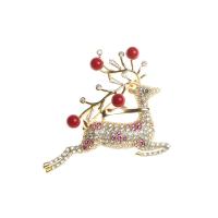 Broche de Circón, Perlas plásticas, con cúbica circonia, Diseño de Navidad & Joyería, más colores para la opción, Vendido por UD