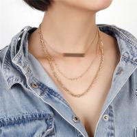 Fashion Multi Layer Necklace, Zinc Alloy, fashion jewelry & multilayer, golden 