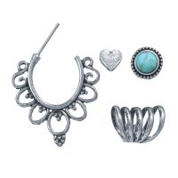 Alloy Earring Set, Stud Earring & earring, 4 pieces & fashion jewelry & for woman 
