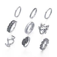 Zinc Alloy Ring Set, plated, nine pieces & fashion jewelry & for woman 
