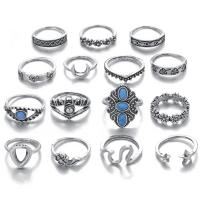 Zinc Alloy Ring Set, finger ring, 16 pieces & fashion jewelry & for woman 