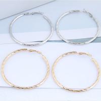 Zinc Alloy Hoop Earring, Donut, plated, for woman 60mm 