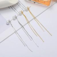 Fashion Fringe Earrings, Zinc Alloy, with Plastic Pearl, plated, for woman 