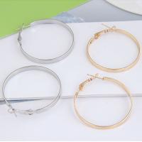 Zinc Alloy Hoop Earring, Donut, plated, for woman 40mm 