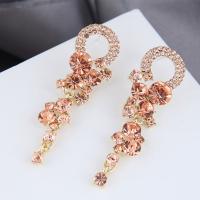 Zinc Alloy Rhinestone Drop Earring, plated, for woman & with rhinestone 