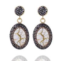 Zinc Alloy Rhinestone Drop Earring, fashion jewelry & for woman 