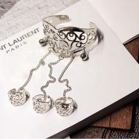 Zinc Alloy Bangle Ring, silver color plated, for woman, 55mm 