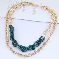 Zinc Alloy Necklace, gold color plated, for woman 