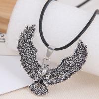 Zinc Alloy Necklace, silver color plated, Unisex, black, 47mm .7 Inch 