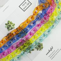 chaîne acrylique , vernis au four, différentes couleurs et motifs pour le choix & DIY & transparent, plus de couleurs à choisir, 31*20mm, Vendu par PC