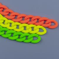 chaîne acrylique , vernis au four, différentes couleurs et motifs pour le choix & DIY & fluorescent, plus de couleurs à choisir, 23*17mm, Vendu par PC