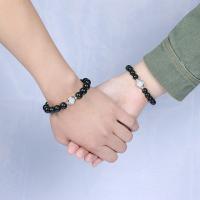 Couple Bracelet, Obsidian, Round, polished, fashion jewelry & for couple, black, 8-10mm 