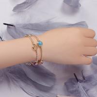 Quartz Bracelets, with Brass, Round, plated, fashion jewelry & for woman, multi-colored, 325+50mm 