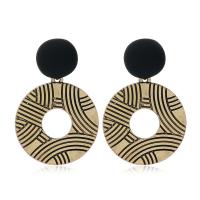 Zinc Alloy Drop Earring, Flat Round, plated, for woman 