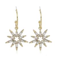 Zinc Alloy Rhinestone Drop Earring, Sun, gold color plated, for woman & with rhinestone 