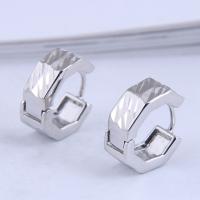 Brass Huggie Hoop Earring, silver color plated, for woman 