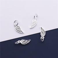 Sterling Silver Pendants, 925 Sterling Silver, Angel Wing, plated, DIY & hollow Approx 4mm 