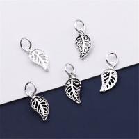 Sterling Silver Leaf Pendants, 925 Sterling Silver, plated, DIY & hollow Approx 4mm 