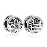 Zinc Alloy European Large Hole Beads, plated & hollow 